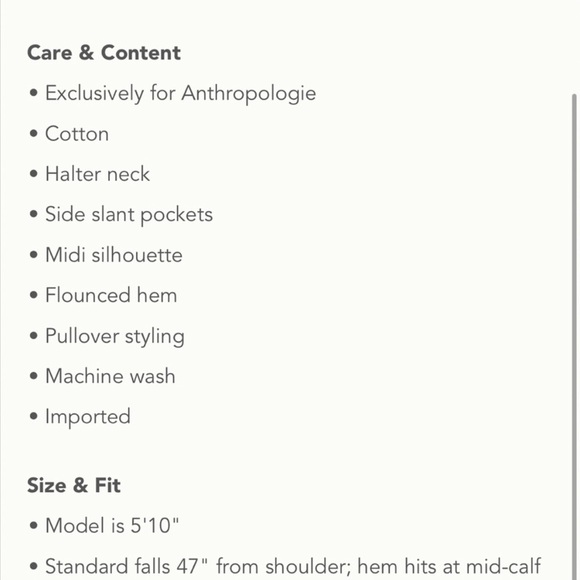 Anthropologie WHIT TWO Floral Halter MIDI Dress - Picture 6 of 15